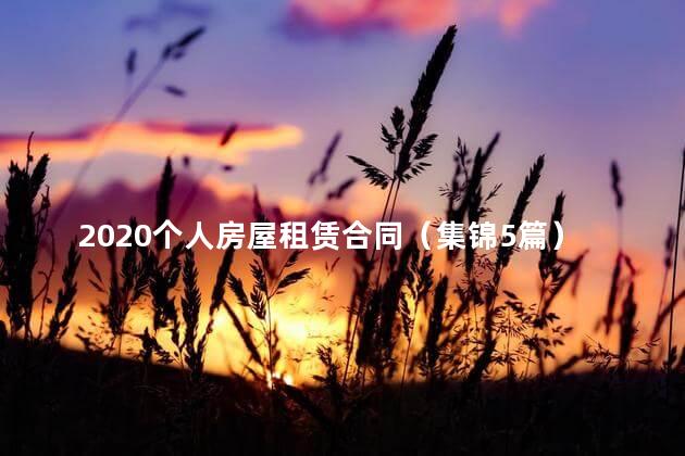 2020个人房屋租赁合同（集锦5篇）