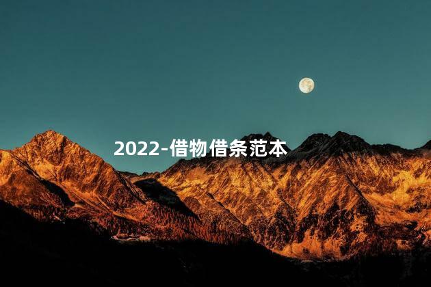 2022-借物借条范本