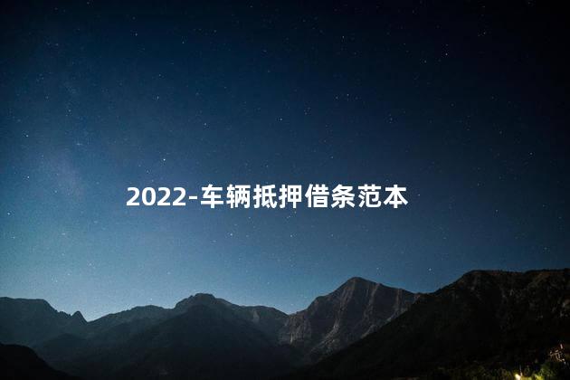 2022-车辆抵押借条范本