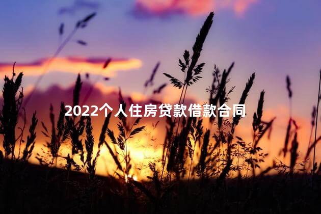 2022个人住房贷款借款合同