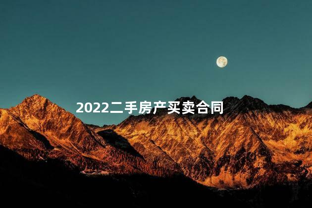 2022二手房产买卖合同