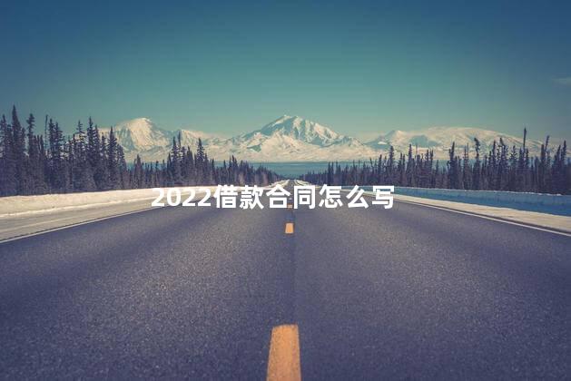 2022借款合同怎么写