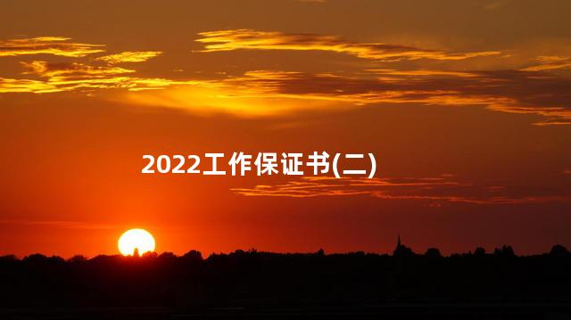 2022工作保证书(二)