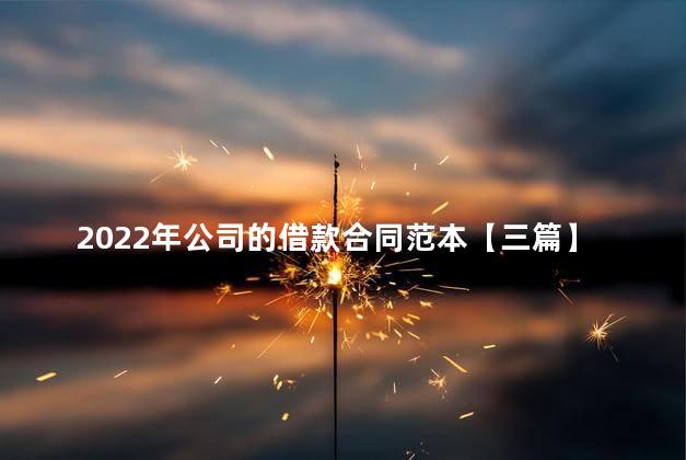 2022年公司的借款合同范本【三篇】