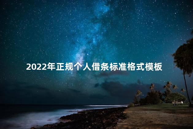 2022年正规个人借条标准格式模板