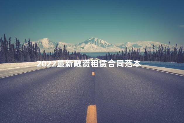 2022最新融资租赁合同范本