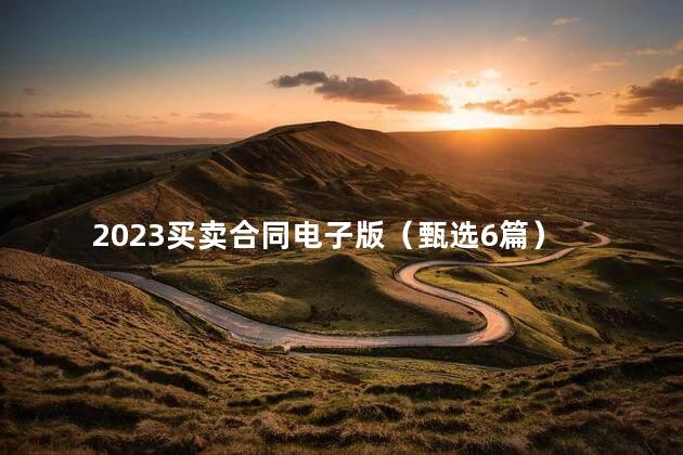 2023买卖合同电子版（甄选6篇）