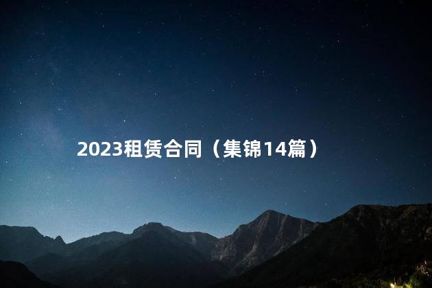 2023租赁合同（集锦14篇）