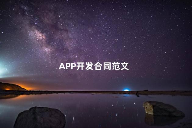 APP开发合同范文