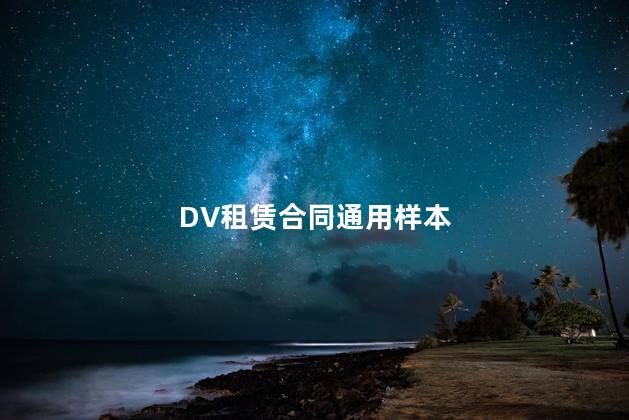 DV租赁合同通用样本