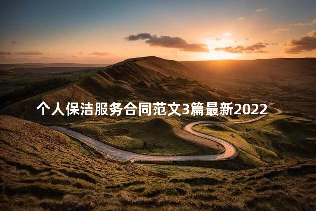 个人保洁服务合同范文3篇最新2022