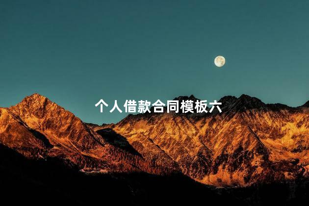 个人借款合同模板六