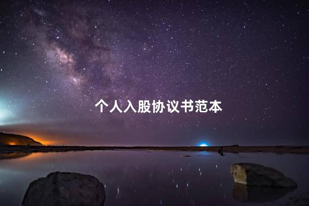 个人入股协议书范本