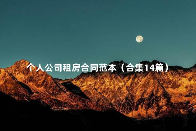 个人公司租房合同范本（合集14篇）