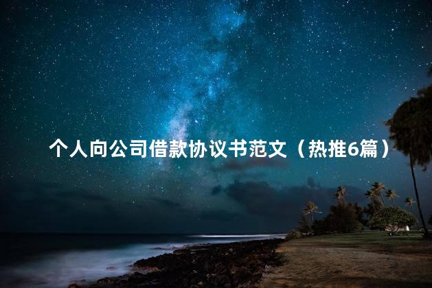 个人向公司借款协议书范文（热推6篇）