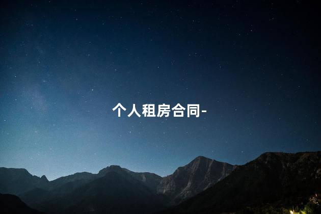 个人租房合同-