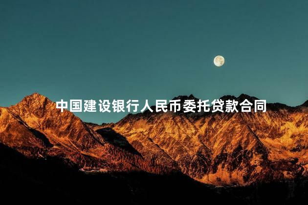 中国建设银行人民币委托贷款合同