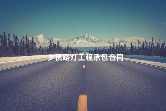 乡镇路灯工程承包合同