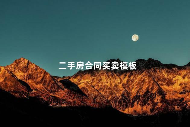 二手房合同买卖模板