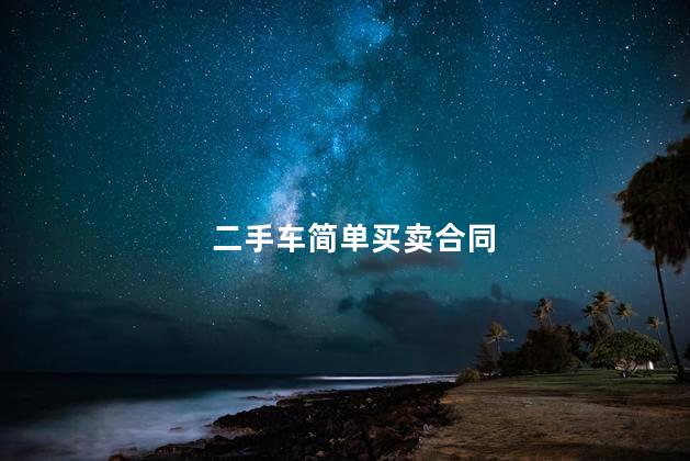 二手车简单买卖合同