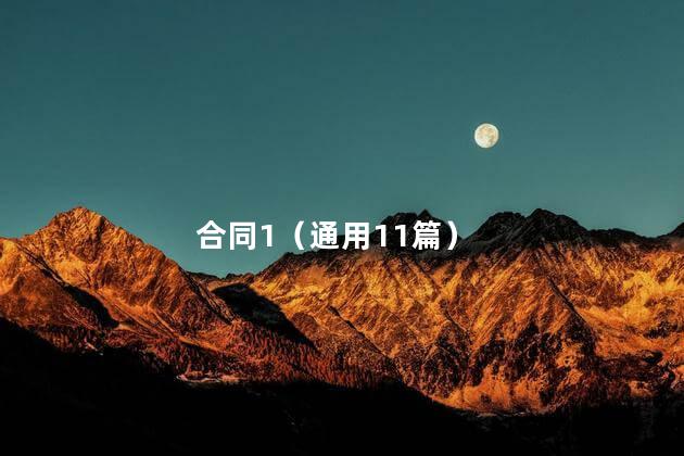 合同1（通用11篇）