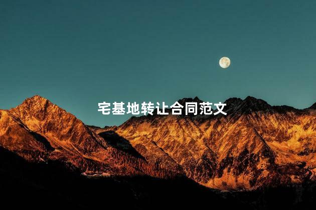 宅基地转让合同范文