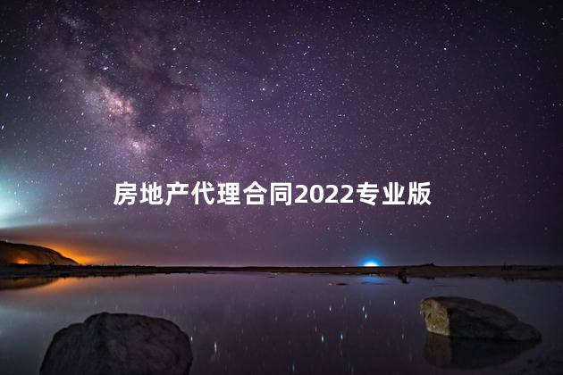 房地产代理合同2022专业版