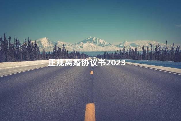 正规离婚协议书2023