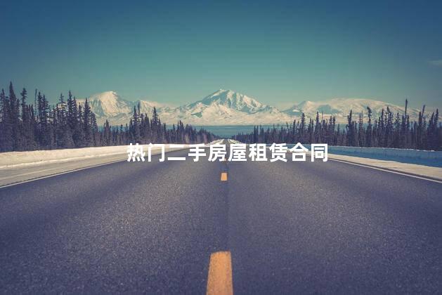 热门二手房屋租赁合同