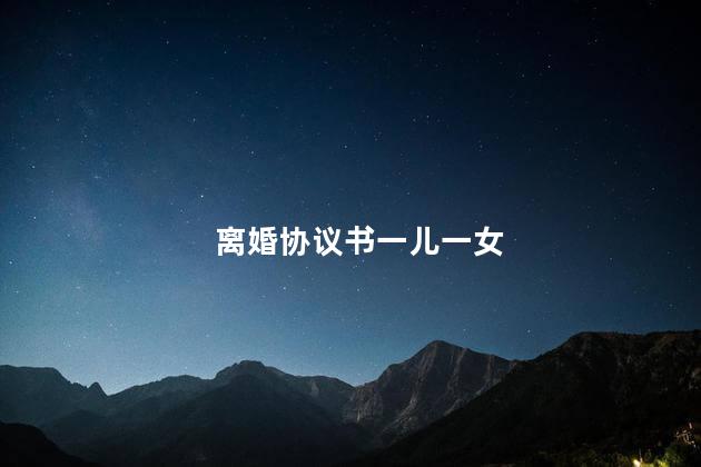 离婚协议书一儿一女