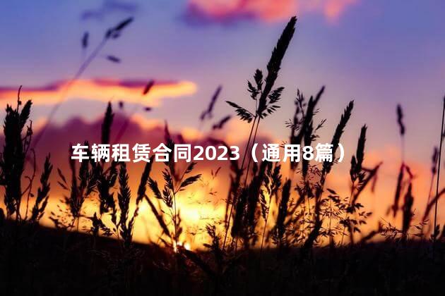 车辆租赁合同2023（通用8篇）