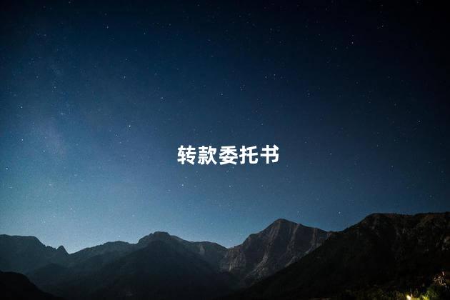 转款委托书