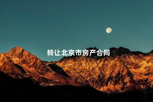 转让北京市房产合同